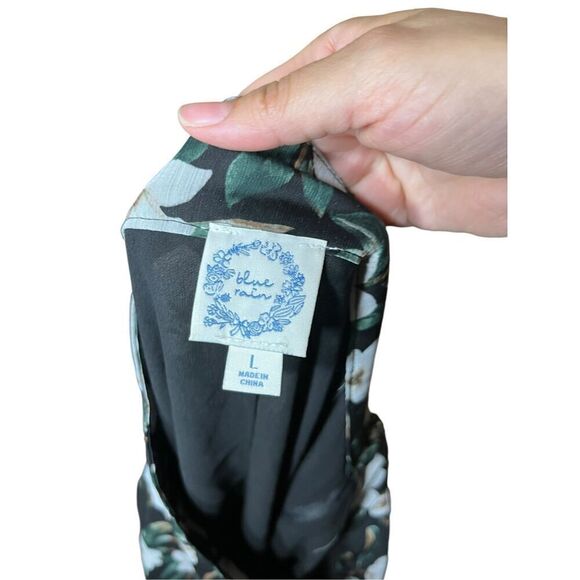 Blue Rain Floral High Low Midi Skirt Size Large‎ - Picture 10 of 10